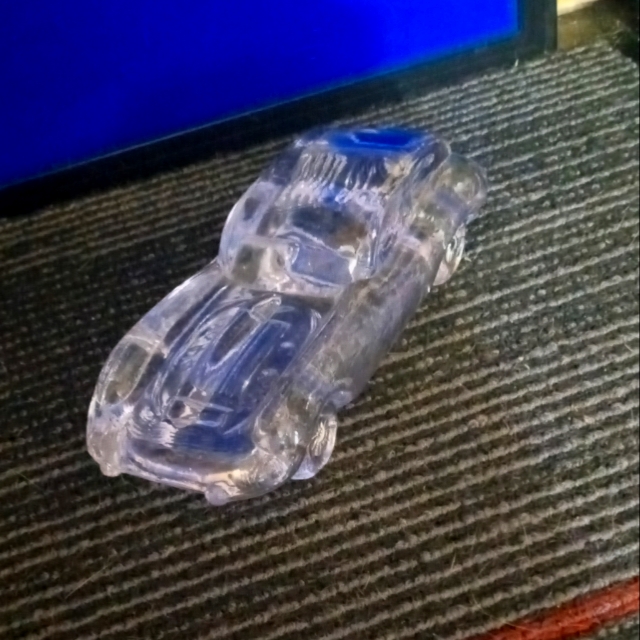 Clear Glass Car Figurine 1980s Rare Jaguar Paper Weight